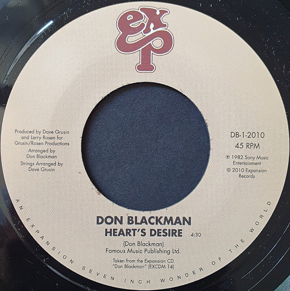 Don Blackman Heart's Desire / Holding You, Loving You