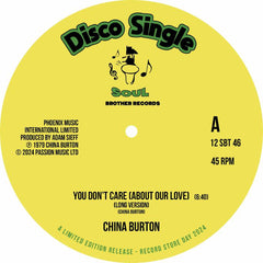 China Burton | You Don't Care (About Our Love) - RSD2024 on sale 8pm Monday 24th April