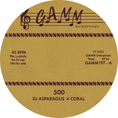 DJ Asparagus X Coral| 500 / 93 - Expected Wed