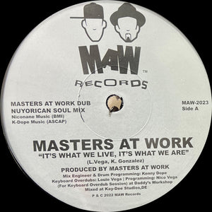 You added <b><u>Masters At Work | It's What We Live, It's What We Are</u></b> to your cart.