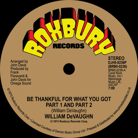 William DeVaughn | Be Thankful For What You Got